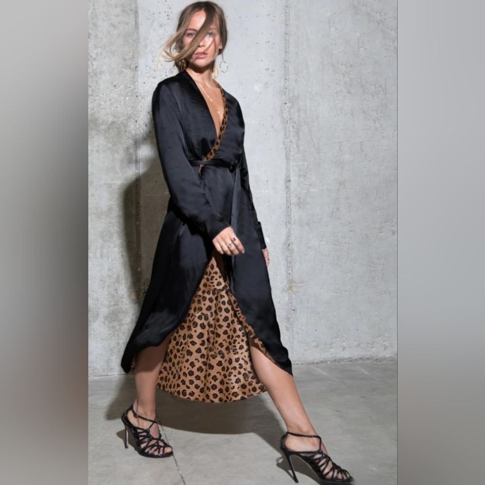 Never Fully Dressed Revesible leopard wrap dress, size 2,BNWT